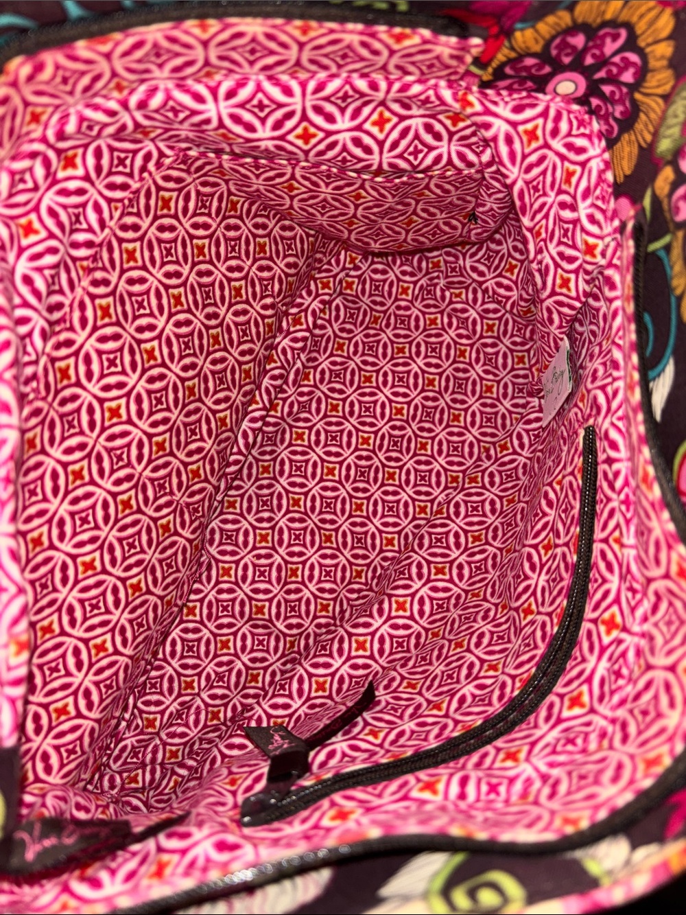 Vera Bradley Mod Floral Quilted Floral Tote Bag - Pink & Brown like NEW 🌺 - Picture 3 of 6